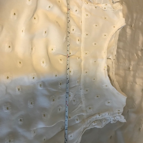 White and gold Loft sleeveless chiffon top - Picture 6 of 7